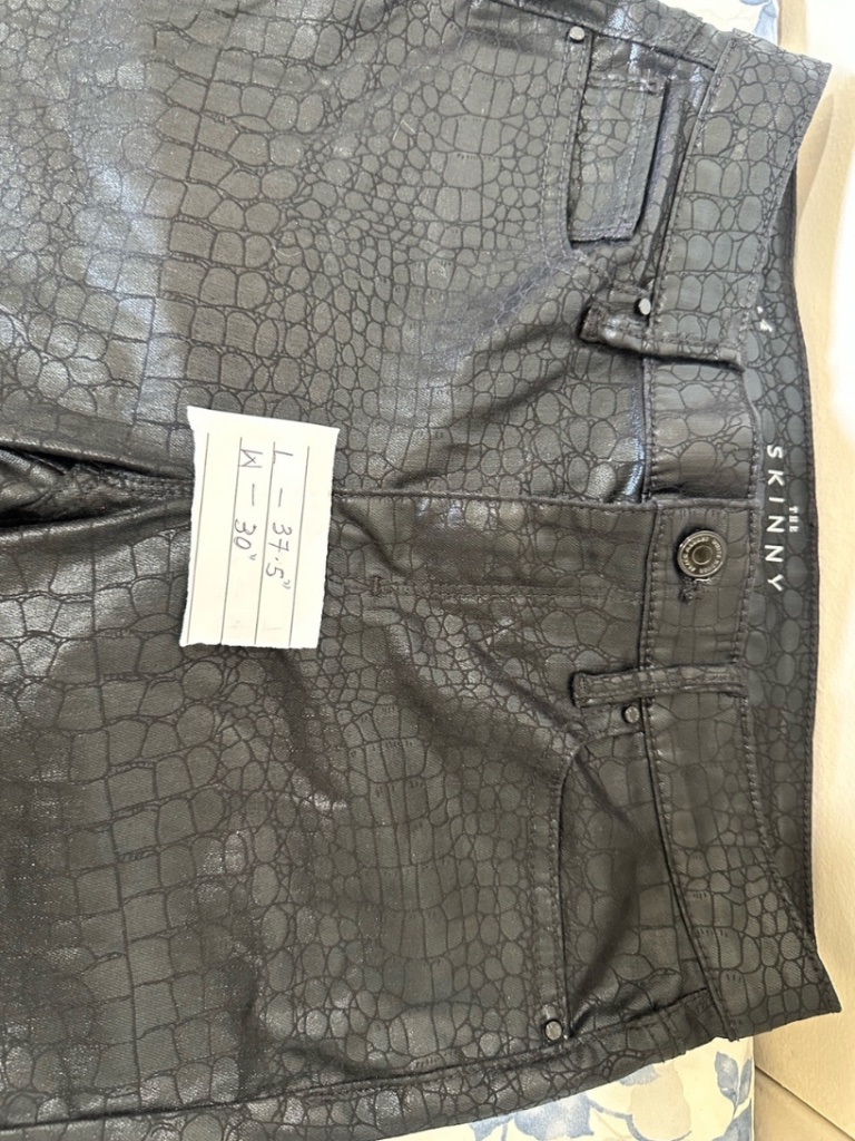 White House Black Market "The Skinny" Mid-Rise Coated Croc-Embossed Jeans. — image 2 of 8